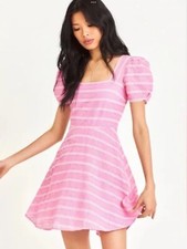 Loveshackfancy Flamingo Pink Drella Minidress Sz 0 AUTHENTIC NWT