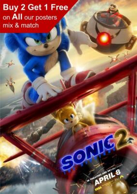 Sonic The Hedgehog 2 2022 Teaser Poster A5 A4 A3 A2 A1