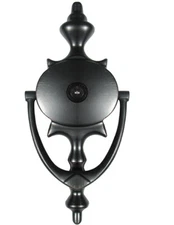  Dark Oil Rubbed Bronze Door Knocker 8" with Viewer
