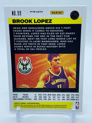F155,574 2020-21 Panini Flux #99 BROOK LOPEZ BUCKS RED PRIZM | eBay