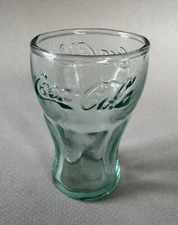 Miniature signed COCA COLA 3 1/8 inch Shot Drinking Green Glass FREE SHIP