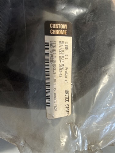 11959 Custom Chrome Replacement Air Filter 29259-93 - Picture 3 of 3