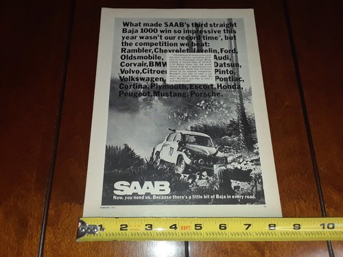 1971 SAAB BAJA RACE CAR ORIGINAL AD - Picture 5 of 8