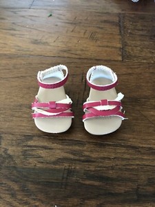 pink and white sandals