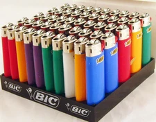 Bic Classic Cigarette Lighters Disposable Full Size, Assorted Colors Pack of 50 