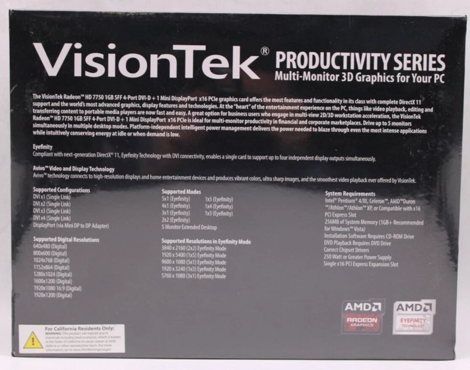 VisionTek Radeon HD 7750 1GB x16 PCle Graphics Card *NEW IN BOX* - Image 2 of 4