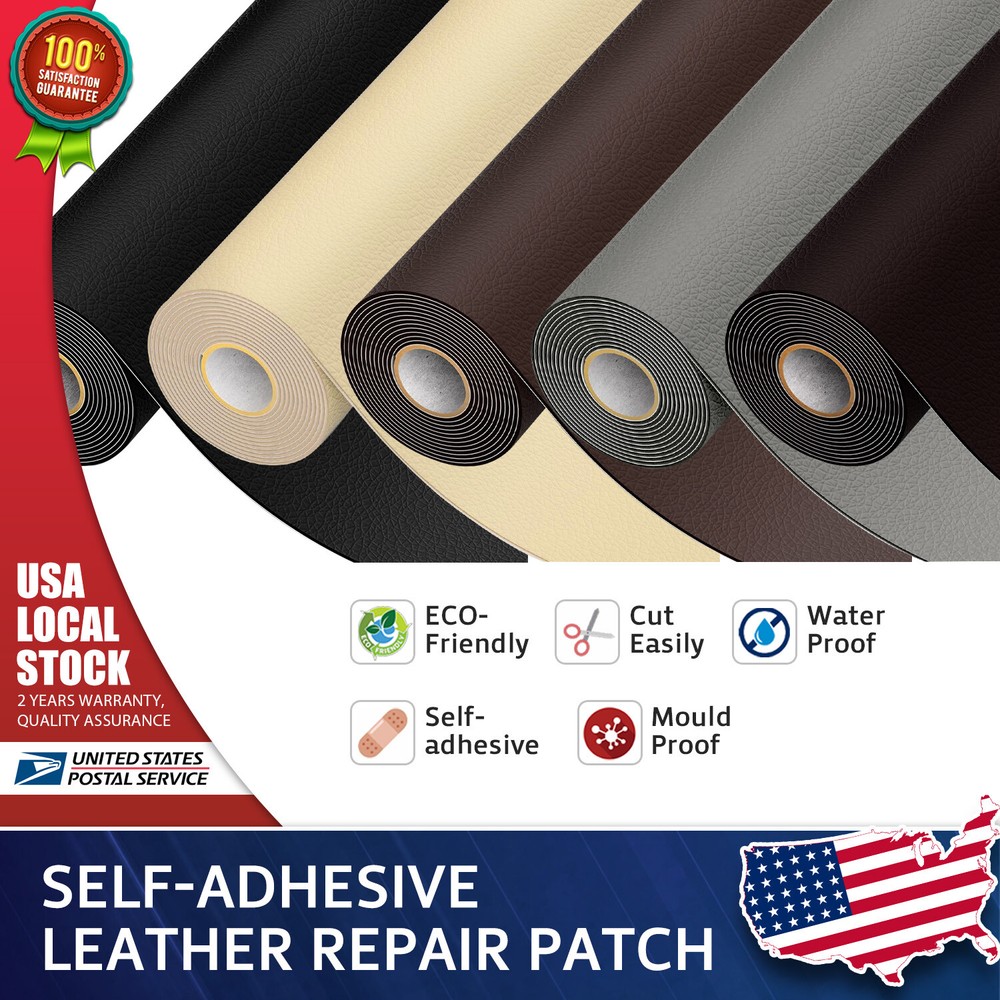 Leather Repair Kit Self-Adhesive Patch Stick on Sofa Clothing Car Seat Couch US