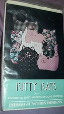 Indygo Junction Design KITTY KATS Cat Decorated Shirt ~ No Sew Applique Process