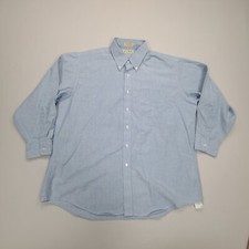 LL Bean Shirt Mens 18 Blue Button Up Made In USA Outdoors Casual Comfort Mens