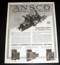 1915 OLD MAGAZINE PRINT AD, ANSCO CAMERAS  SPEEDEX FILM, FOR HAPPY REMINDERS 