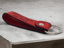 Portachiavi personalizzato desiderio personalizzato incisione pelle classico rosso
