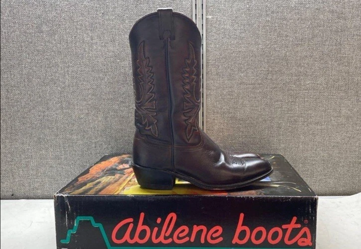 Mujer Marrón Oscuro Botas Vaqueras 8 1/2 Hechas en USA Allene Con Caja Foto 3 de 4