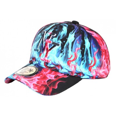 Casquette Baseball Enfant Fire NY Bleu Et Rouge - Taille 7 à 11 Ans - Marque Hip Hop Honour