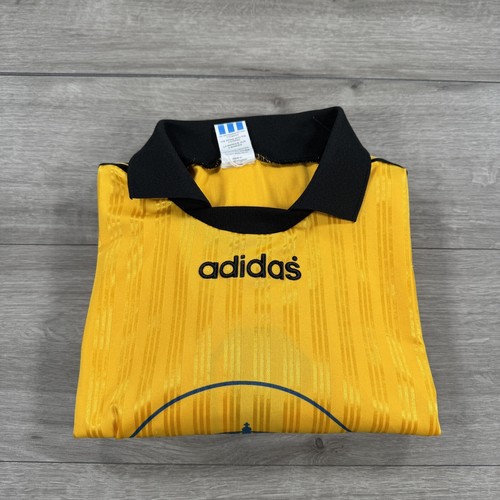 Vintage Adidas Sweden Soccer Jersey Football Shirt Goalkeeper Long Sleeve Yellow - Picture 7 of 7