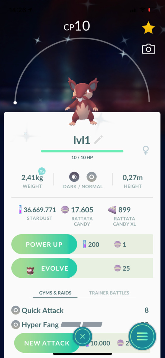 Pokémon GO Shiny level 1