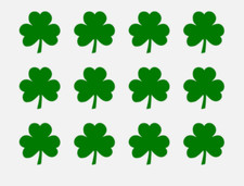 Irish Shamrock Vinyl Decals Phone Helmet Laptop Small Clover Stickers Set of 12