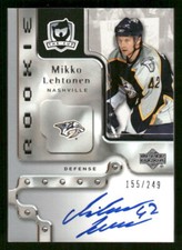 2006-07 Upper Deck The Cup Mikko Lehtonen Auto AU,SN,RC Rookie #100 Card #/249
