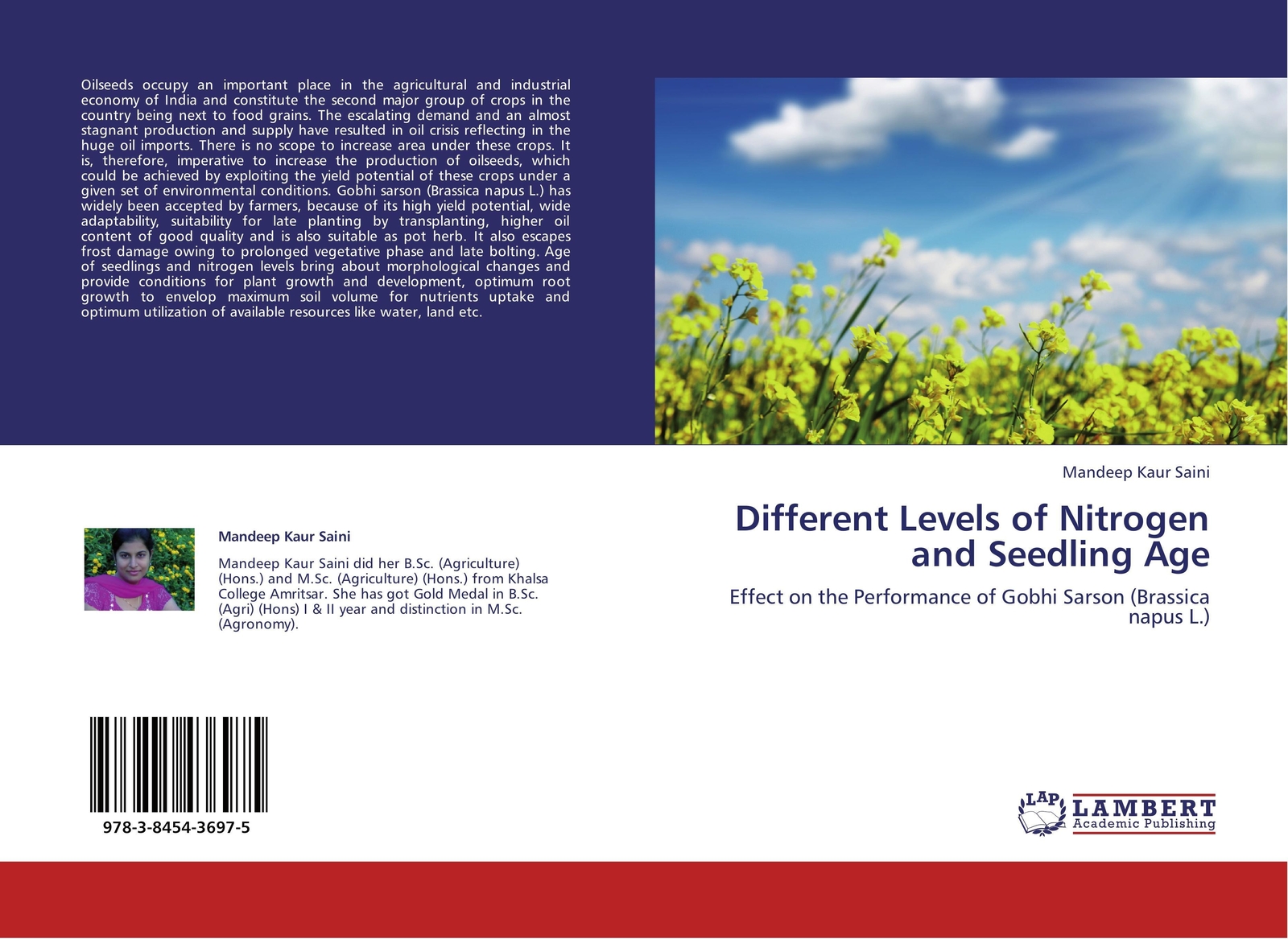 Thumbnail - Mandeep Kaur Saini | Different Levels Of Nitrogen And Seedling Age |