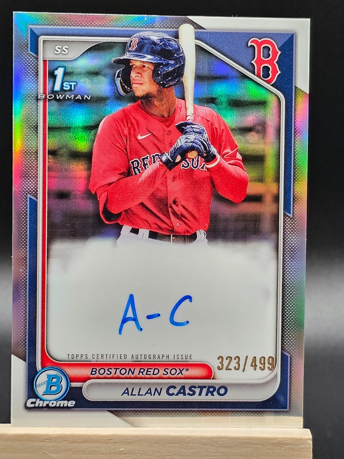 2024 Bowman Baseball Chrome Allan Castro REFRACTOR AUTO /499 1st Red Sox CPA-ACA