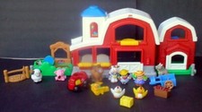 FISHER PRICE Little People Animal Sounds Farm Barn 16 PC LOT EXTRAS