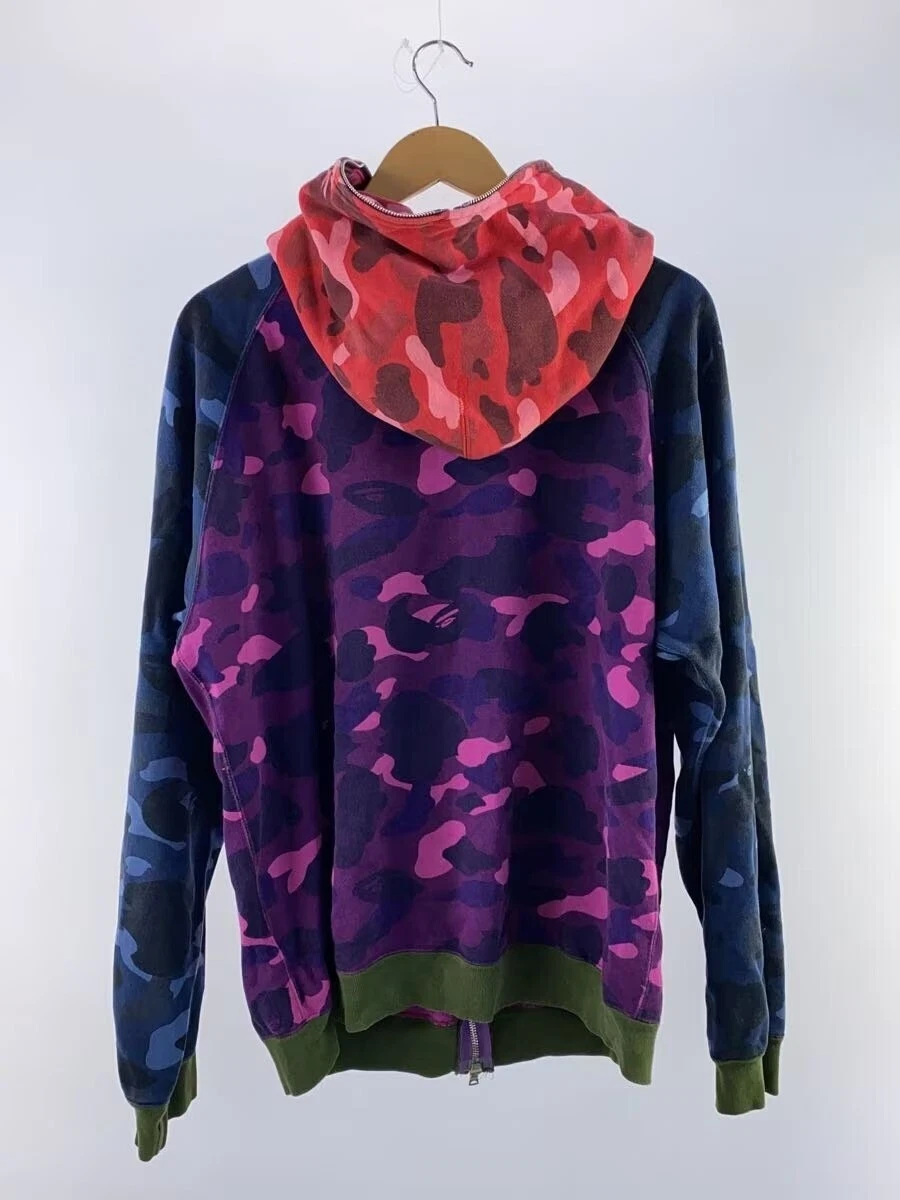 A BATHING APE (BAPE) Felpa con cappuccio mimetica multicolore Bape OG Crazy vintage OG Nio epoca taglia L