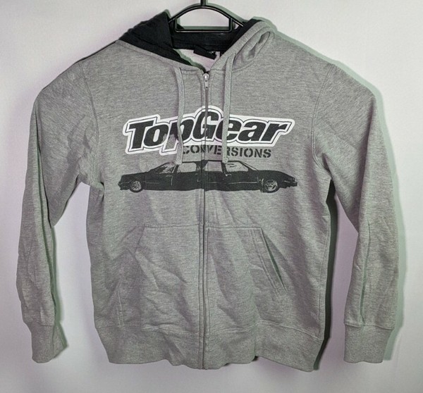 Top Gear Conversions Unisex Grey Zip Up Hooded Jumper Size XS