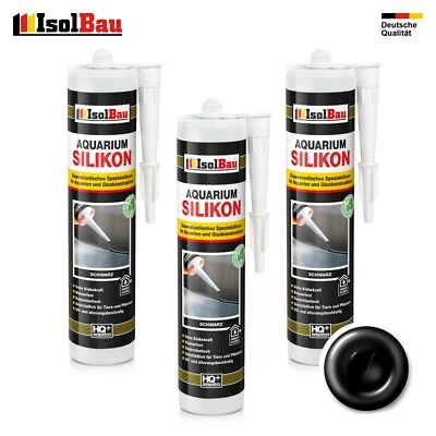 Aquarium Silikon Schwarz 3 x 300 ml Süß/Meerwasser Aquarium Kleber Glassilikon