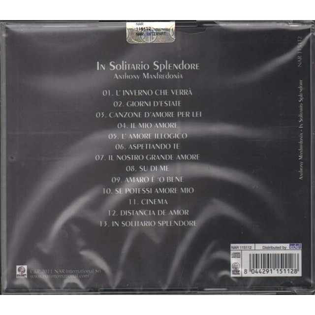 Anthony Manfredonia Cd In Solitaire Glow Nar Sealed For Sale Online