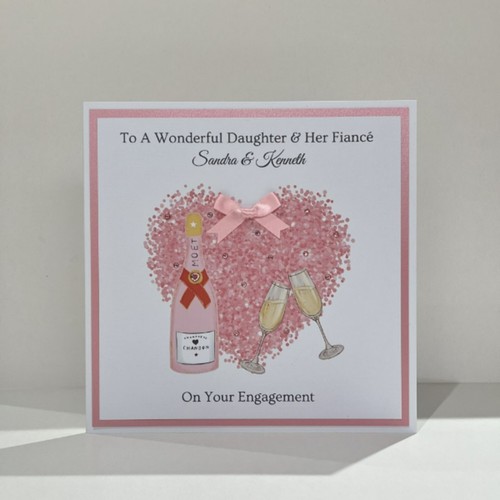 Engagement card Handmade Personalised for Daughter/Son/Granddaughter/Couples etc - Picture 3 of 3
