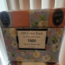 american linen 1900 queen sheet set, cotton touch, floral, 6pcs, deep pocket