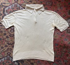 Maison Margiela Beige Knit Short Sleeve Polo ...