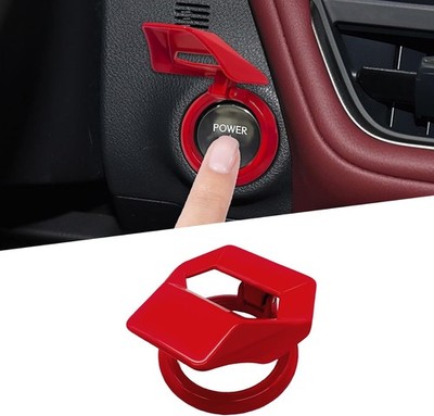Engine Start Stop Button Cover, Zinc Alloy Car Power Control Trim & Color: Red