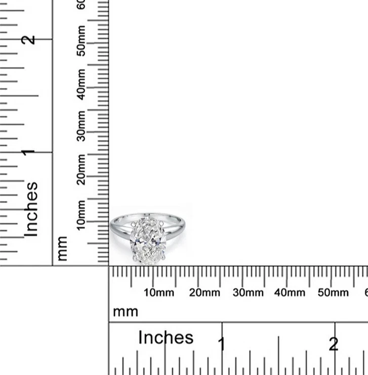900 Platinum 2.50 Carat Oval Cut Lab Grown Diamond Solitaire Engagement Ring - Image 4 of 4