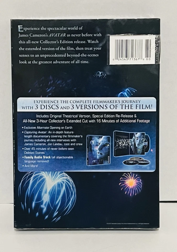 NEW SEALED - James Cameron's AVATAR Extended Collector's Edition 3-Disc DVD Set - Image 2 of 2