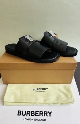 Burberry Men's Shoes Black Leather Sandals UK 10  EU 44 US 11