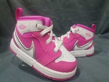 Nike Toddlers Air Jordan 1 Mid TD Sneakers Pink EasyOn Size 5 NEW IN BOX 