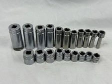 Snap-on 222SFFSM 3/8 SAE 20pc Socket Set 1/4-7/8 Flank Drive Deep & Shallow Read