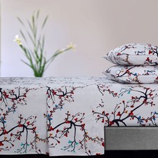 Ultra-Soft Flannel Sheets Queen - 170-GSM Cotton, 4 Piece Deep Pocket Bed She...