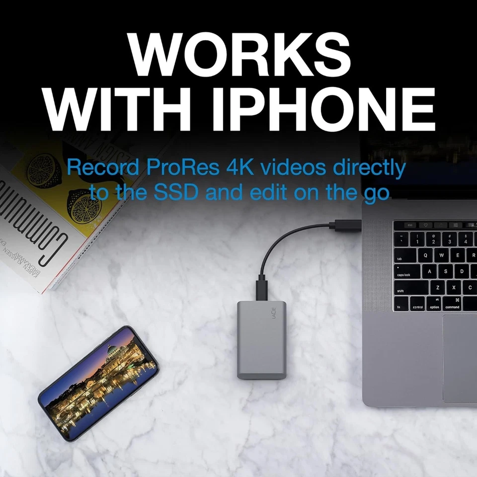 LaCie Mobile SSD Secure 500GB/1TB/2TB Recertified USB-C Encrypted 1050MB/s - Image 4 of 4