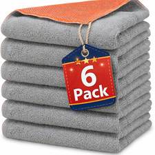 Mikrofasertücher 6 Stück groß 40x40cm Küche Geschirr Reinigung Spülpaket