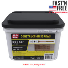 Grip-rite 8 X 1-58 In. Star Drive Gold Construction Wood Screw 10 Lb New Usa Grip-rite 8 X 1-58 In. Star Drive Gold Construction Wood Screw 10 Lb New Usa