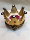 Small Crown Limoges Peint Main Trinket Box. Special Gift for Royal Collectors — photo 3