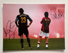 Signiertes RUI COSTA & MARCO MATERAZZI 16"x12" AC Inter Mailand Derby Foto - PP/COA