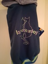 Youly Lazy Caturday Hoodie Blue/Purple S/M 12.5-15" Cat Hoodie