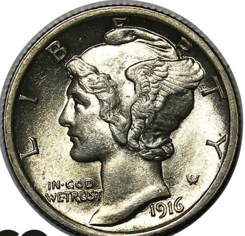 1916 Mercury Silver Dime BU GEM!!