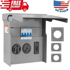 RV Electrical Outlet Panel, Temporary Power Outlet Panel with 20 30 and 50 Amp