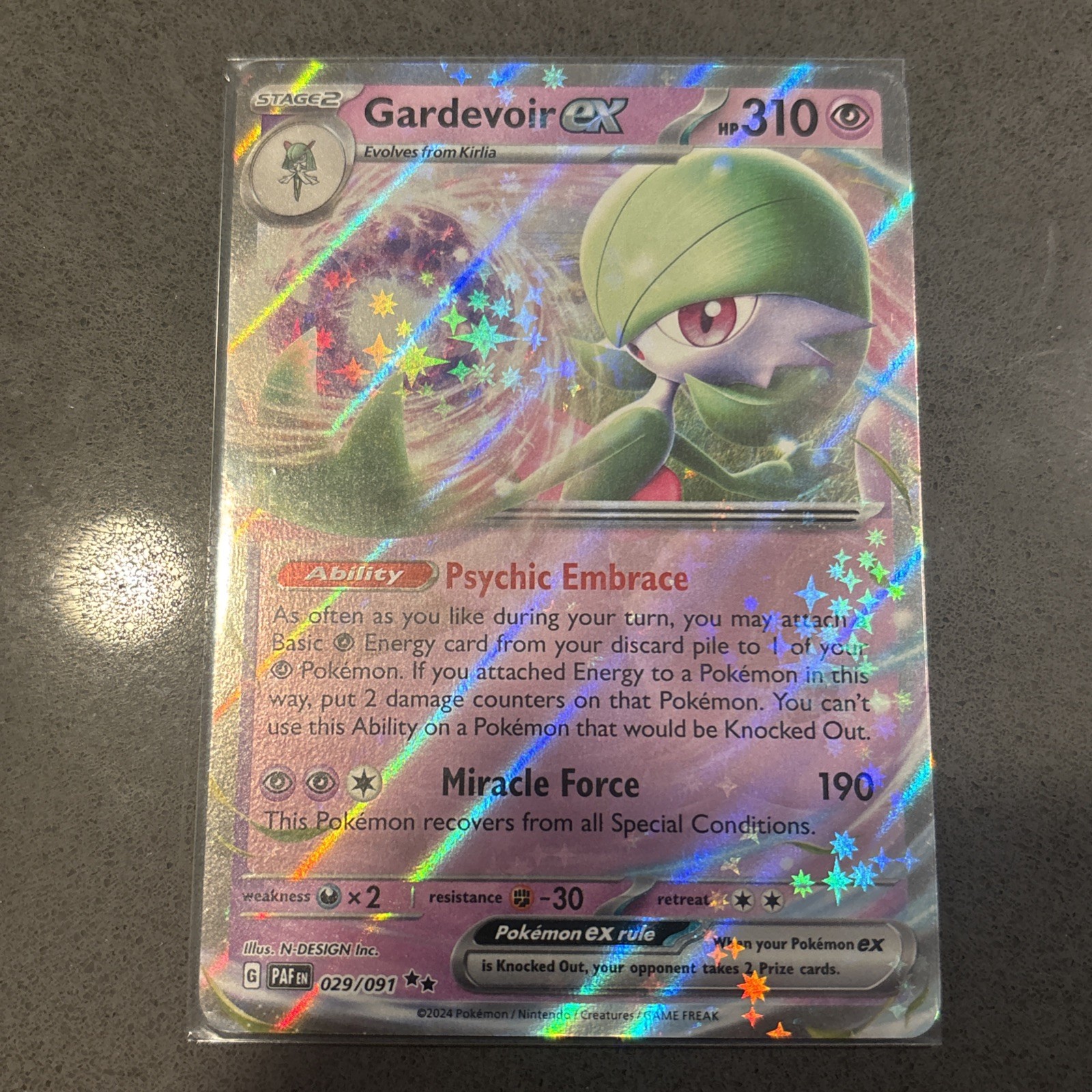 Pokemon Paldean Fates Gardevoir EX Ultra Rare Card 029/091 NM