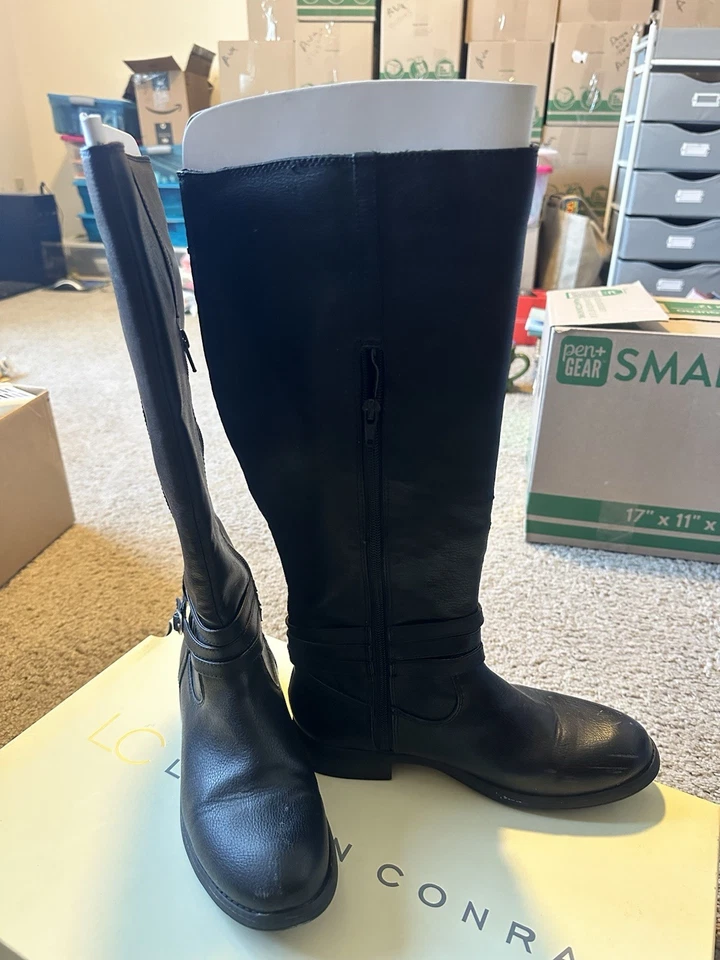 Lauren Conrad Women’s Low Heel Tall Black Boots Size 8￼ - Image 2 of 4