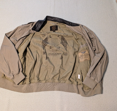 COCKPIT Type A-2 USA Aviator Military Bomber Flight Jacket Size L