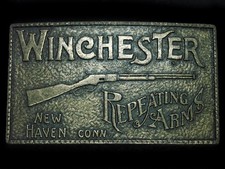 TD03110 VINTAGE 1970s  WINCHESTER REPEATING ARMS  GUN  FIREARM BELT BUCKLE